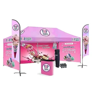 Ice cream Sweet Promotion Trade Show Tent with Customized logo Iron Frame Gazebo Set