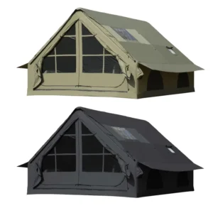 In Stock 12sqm Green Inflatable Camping Tent with Awning No Setup Required Complete Outdoor Camping Equipment