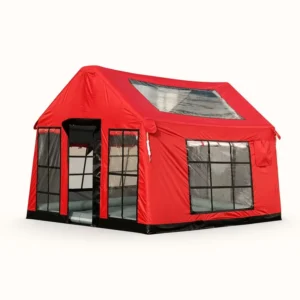 Industrial Red Inflatable Cabin 9.5sqm 3×3.15m Knife-Scraping PVC Bottom Disaster Relief Medical Shelter Unit