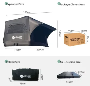 Inflatable 2-3 Person Car Camping Tent with Waterproof Oxford Roof Shelter and Air Mattress Coated for Comfort Convenience