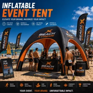 Inflatable Beach Tent 3×3 Oxford Waterproof Canopy with Custom Logo and Thermal Transfer Printing