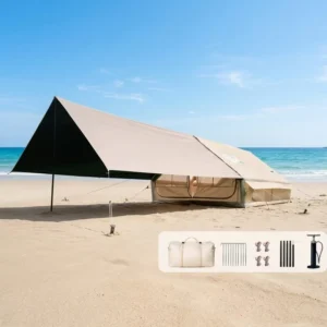 Inflatable Camping Tent 300D Oxford Cloth 3000mm Waterproof Large Skylight Tent for Family Camping