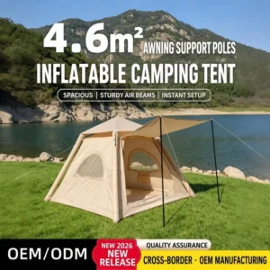 Inflatable Camping Tent 4.6m² Double Doors Double windows 300D Oxford Easy Setup Family Outdoor Camping Hiking Travel