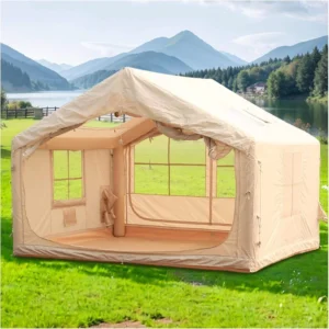 Inflatable Camping Tent 6-8 Person with AC Port Portable Easy Setup