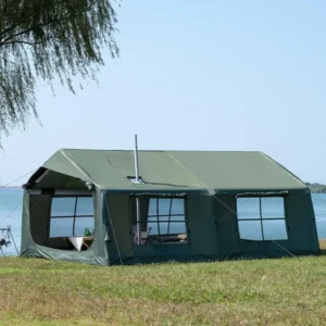 Inflatable Camping Tent PVC Triple Layer Hand Pump Waterproof Outdoor Blow 2-8 Person Oxford 4 Season Glamping Air Cabin House