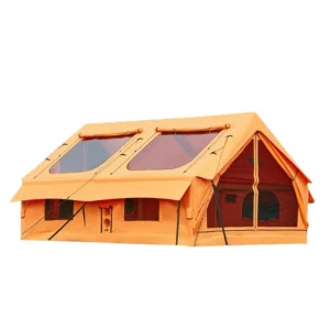 Inflatable Camping Tent Quick Automatic Opening 4 Season Windproof Glamping Tent Stove Jack Mesh Windows Pump Oxford Fabric