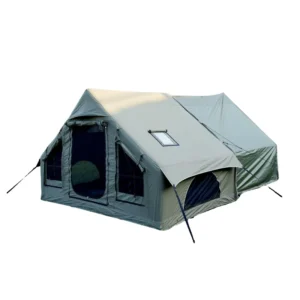 Inflatable Camping Tent with Extended Canopy, Waterproof Oxford Family Air Tent for 6-12 Persons, Outdoor Glamping House Tent