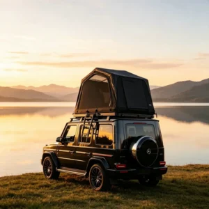 Inflatable Car Rooftop Tent with Paddle PVC Fabric Bottom and Platform
