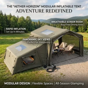Inflatable Combination Tent Camping Tent OEM Color Option 3-4 Person Capacity for Backyard Party Beach Vacation
