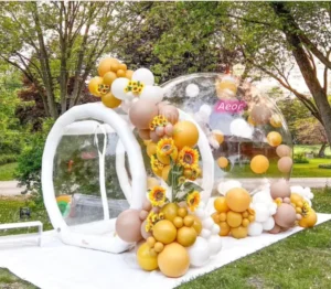 Inflatable Dome Tent for Party Hire with Balloons, Transparent, Outdoor Camping