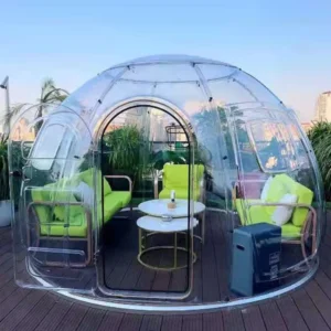 Inflatable Geodesic Bubble Tent for Restaurant With Bathroom