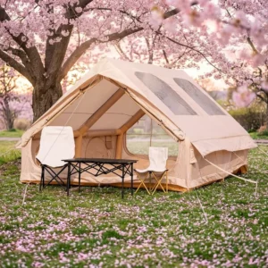 Inflatable Group Retreat Tent 12sqm 300D Oxford 3x4x2m Dual Entrance Panoramic Roof Window Camping Bulk