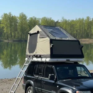 Inflatable Hard-Shell Waterproof Four-Season Car Rooftop Tent with Oxford Fabric