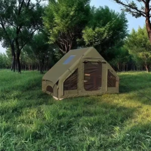 Inflatable Oxford Three-Season Camping Tent with Hand Pump, Waterproof Windproof Quick-Setup Air Glamping Tent