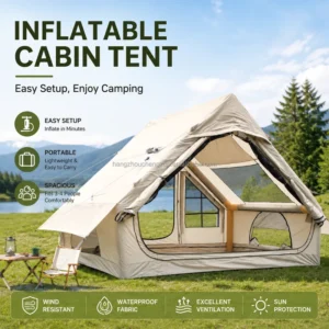 Inflatable Tent with Skylight Blow up Tents with Pump Hot Tent with Stove Jack Inflatable House for Camping Air Glamping Tents