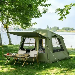 Inflatable Waterproof Oxford Fabric 2 Person Cabin Tent Awning Automatic Setup Glamping Tent All Season Outdoor Camping