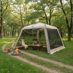 Integrated Oxford Camping Tent One Bedroom Mosquito Netting Breathable Mesh Panels Four Season Waterproof Quick Automatic