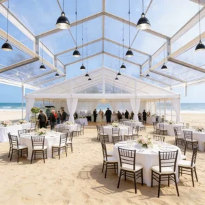 Intimate Backyard Wedding Clear Glass Orangery Marquee Tent Mini Atrium Cathedral Party Reception Tent