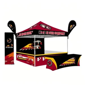 July 4th Special Aluminum Frame PopUp Canopy Tent 10x10FT Outdoor Folding Setup Trade Show Display Custom Print Logo Free Design