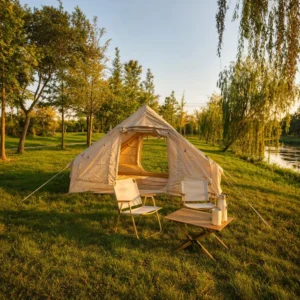Khaki 6.3sqm Inflatable Tent 210D Oxford Standard Air Column 3 4 Person Family Portable Easy Build Outdoor Glamping Camping