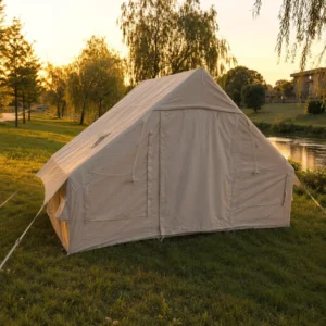 Khaki 6.3sqm Inflatable Tent Entry Level Single Door 210D Oxford Waterproof Glamping Air Cabin Simple to Inflate Affordable Gear