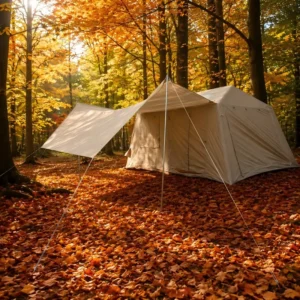 Khaki Inflatable Family Tent 420D Oxford Ridge Shelter 396x270x200cm PVC Frame Outdoor Glamping Bulk