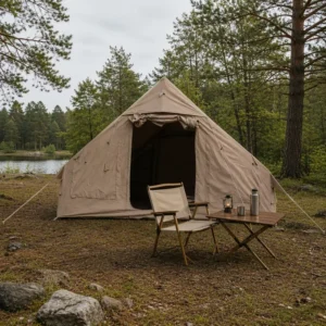 Khaki Inflatable Tent 6.3sqm 210D Oxford Glamping House Waterproof Windproof Modern Outdoor Event Cabin Large Capacity