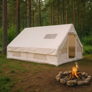 Khaki Oxford Fabric Large Family Size Two-Bedrooms Inflatable Glamping Tent for Outings