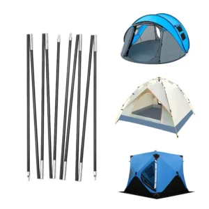 Kids Outdoor Camping Tent Poles 3m 7 Sections 7.9mm Fiberglass Rods Wind Resistant Durable Bending Cutting Pultrusion Technique