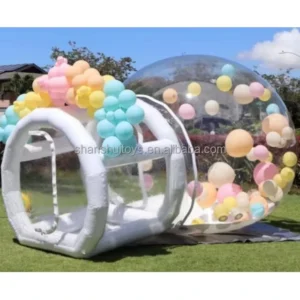 Kids Party Clear PVC Inflatable Bubble Dome Tent with Balloons and Bounce House