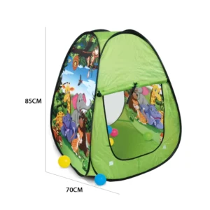 Kids Soft Foldable Polyester Pop up Play Tent Jungle Animal Theme Indoor Outdoor Playhouse for Toddlers