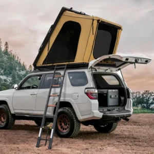 LED Strip Light and Skyview Window Hard Shell Rooftop Tent for SUV, Truck, and Car Camping