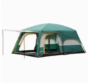 Large 2-Room 1-Living-Room Outdoor Camping Tent, Portable Foldable, Sun Protection and Rainproof