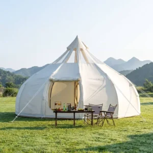 Large 28sqm Lotus Bell Tent Waterproof Canvas Glamping Tent for Outdoor Resort Event Wedding 4m 5m 6m