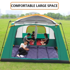 Large 5 6 Person Camping Tent Waterproof Quick Open Portable Four Seasons for Family Outdoor Use