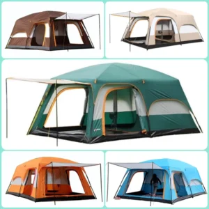 Large 6-10 Person Camping Tent High Density Mesh Portable Easy Setup Family Tent with Rainfly