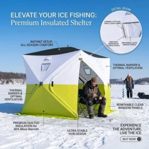 Large 6 8 Person Insulated Winter Sauna Tent for Ice Fishing Camping Portable Quick Setup Windproof Waterproof Outdoor Shelter