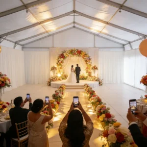 Large Aluminum Event Marquee Wedding Party Shelter Flexible Combination Wind Proof Snow Resistant
