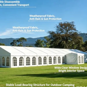 Large Aluminum Frame Outdoor Tent for Wedding Party & Desert Camping Fireproof Waterproof PVC Fabric All Season Outdoor Use