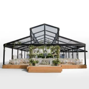 Large Aluminum Structure PVC Double Layer Summer Party Tent Four-Season Waterproof UV Resistant 500 Person Modular Commercial