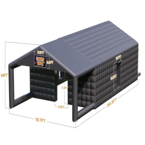 Large Black Inflatable Nightclub 1100W Blower Disco Night Club Tent for Adult Birthday Party Business Rental
