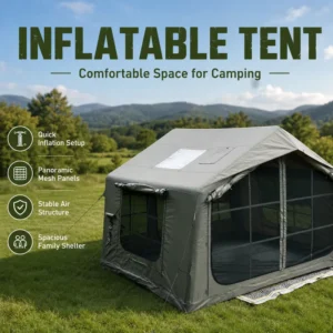 Large Camping Inflatable Tent Four Seasons Thickened Oxford Fabric for Picnic