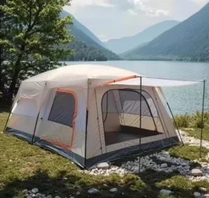 Large Camping Tent Two Bedrooms One Living Room Waterproof Windproof Sunscreen For Family Outdoor Use