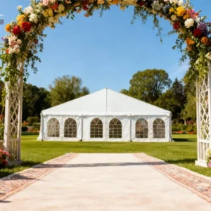 Large Capacity 50-500 People Four-Season Wedding Party Tent White PVC Banquet Marquee Aluminum Alloy Frame Windproof Fire