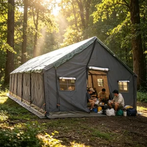 Large Capacity 5x15m Waterproof Canvas Safari Tent Heavy Duty Outdoor Commercial Event Wedding Glamping Wall Tents