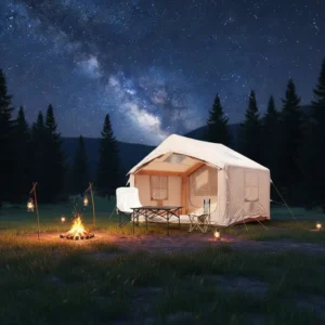 Large Capacity Double Layer Outdoor Tent for Group Picnic Hiking Festival Travel Waterproof Warm Camping Tent
