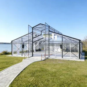 Large Clear Glass Marquee Tent For Wedding Church Party Dining Wind Snow Resistant Easy Install Expandable