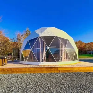 Large Clear PVC Geodesic Dome House Modern Waterproof Igloo Glamping Tent Four Season UV resistant Fireproof for Outdoor Events
