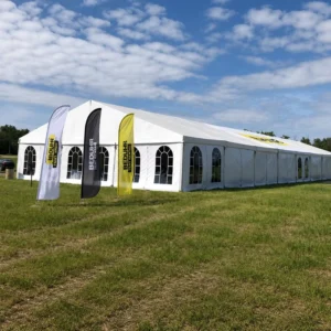 Large Clear Span Marquee Event Tent with Aluminum Frame and Church Windows for Outdoor Wedding and Festival Parties