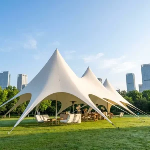 Large Cloud Top Multi Peak Canopy Tent 20×8.6m Oxford Fabric Galvanized Steel Frame Four Season Quick Automatic Beach Events
